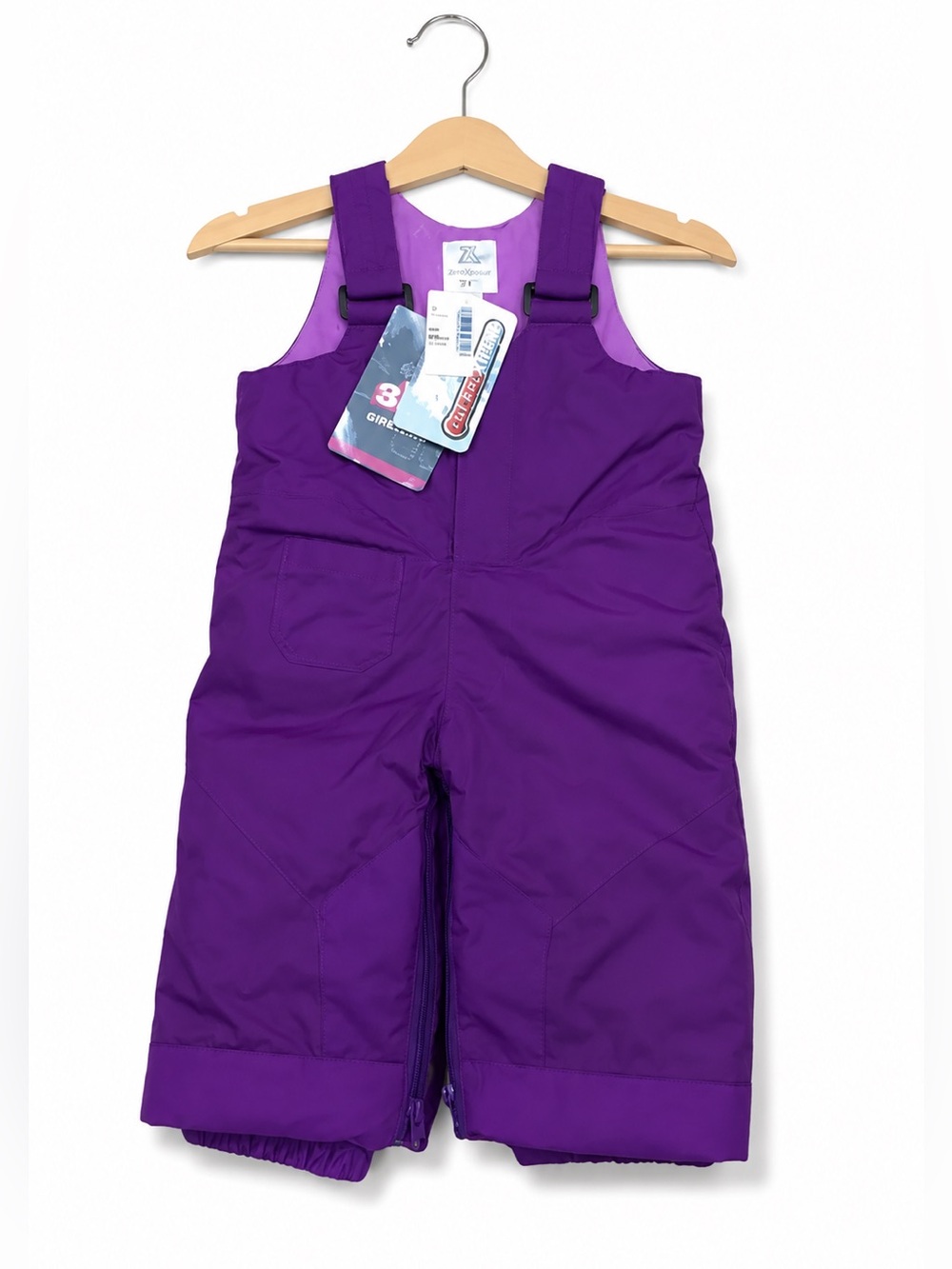Children's Place Girls Ski Bib Size 6-9 Months Snow Pants Purple Overalls NEW